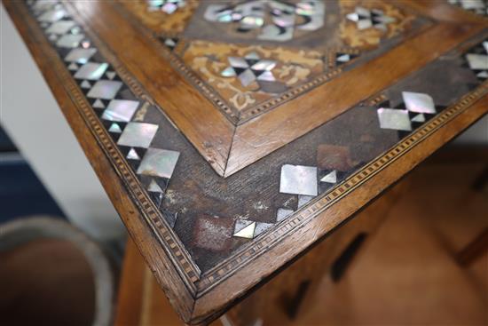 Two Moorish mother-of-pearl inlaid occasional tables largest 36cm